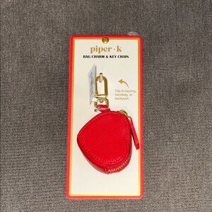 New super cute Piper K puffy red heart zippered Bag Charm